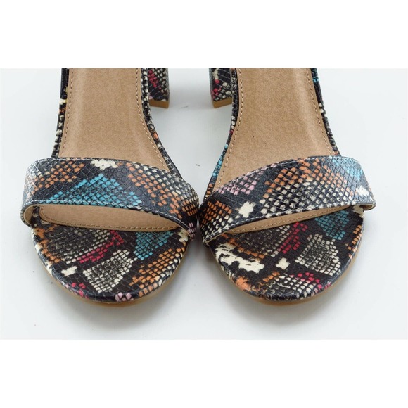 Charles Russe Sz 8 M Multicolor Ankle Strap Synthetic Women Sandals - Picture 2 of 7